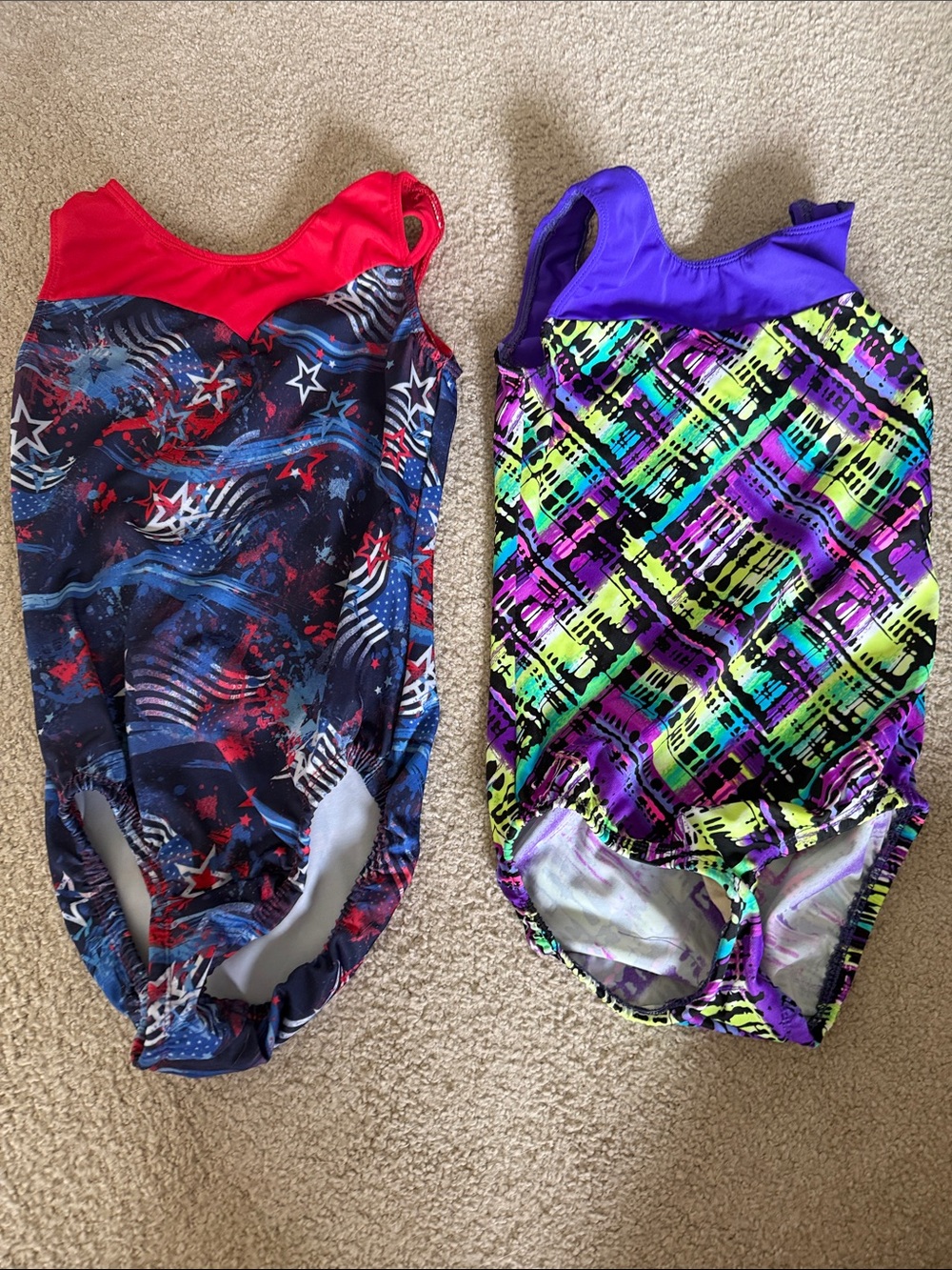 Kids Purple & Multicolor Active Leotard